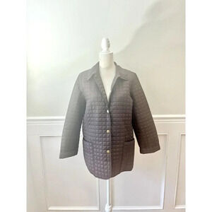 Folio Brown Quilted Snap Front Jacket M